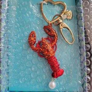 Firm! Betsey Johnson Lobster Keychain with Heart Clasp